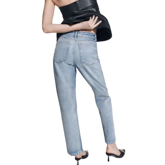 ZARA | Light blue | ZW MID-RISE CROPPED STRAIGHT LEG JEANS - Picture 7 of 12